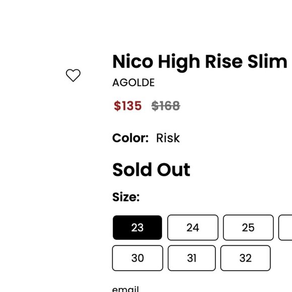 AGOLDE Nico High Rise Slim in Risk - Size 23 - Picture 12 of 12
